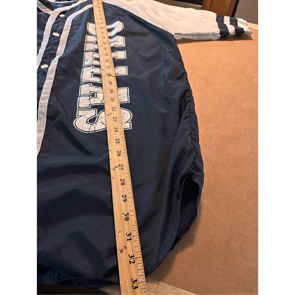 Cyquest Men’s Nylon Snap Button Cycling Shirt Dallas Blue and White Relaxed Sz M - Picture 10 of 11